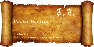 Bocke Norina névjegykártya